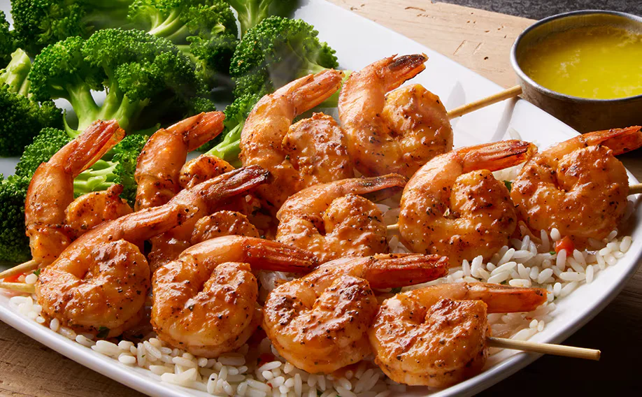 Redrock Grilled Shrimp seasoned skewers